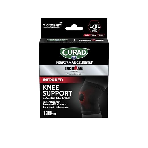 CURAD Performance Series IRONMAN Infrared Knee Support, Elastic Knee Sleeve for Pain Management, Compression Support for R...
