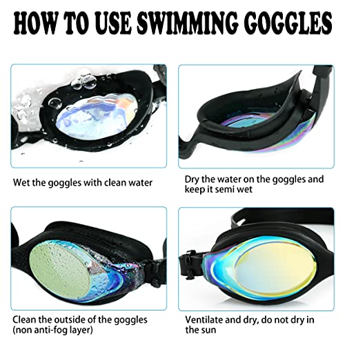 EWPJDK Kids Swim Goggles - 2 Pack Swimming Goggles Anti Fog No Leaking For Kids Age 3-15