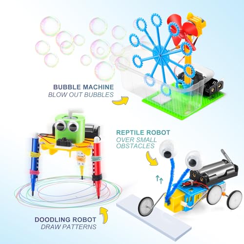 BeAndge STEM Robotics Kit - 6 Set STEM Toys for Ages 8-13, Science Kits Arts and Crafts for Kids Ages 8-12, Boys Gifts for...
