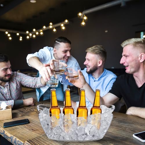 JarThenaAMCS 3Pcs 6L Clear Ice Buckets with 3Pcs Scoops & Metal Wine Bottle Opener Large Plastic Ice Bucket Bowl Champagne...
