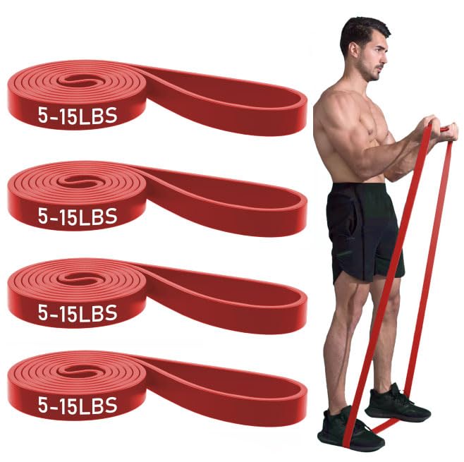 Pull Up Bands, Resistance Bands, Pull Up Assistance Band Exercise Bands for Men & Women Working Out, Body Stretching, Physical Therapy, Muscle Training - Dark Red