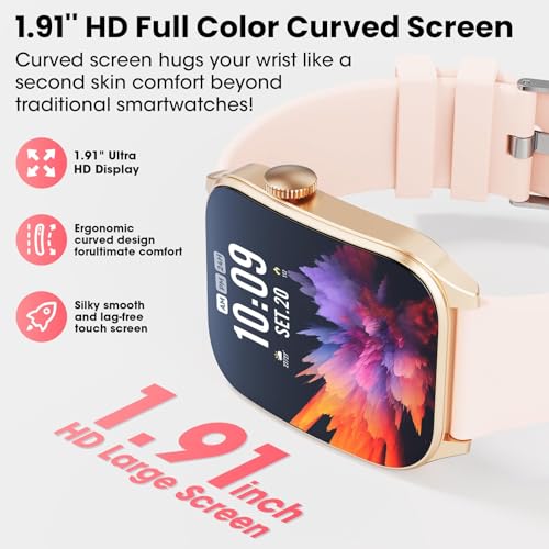Smart Watches for Men Women, 1.91" HD Curve Screen Smartwatch (Answer/Make Call), Fitness Tracker with Heart Rate/Sleep Mo...