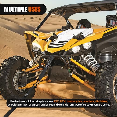 Nilight Soft Loop 1.7”×17" Motorcycle Tie Down Straps Heavy Duty 12000Lbs Max Break Strength for Securing ATV UTV Kayak Mo...