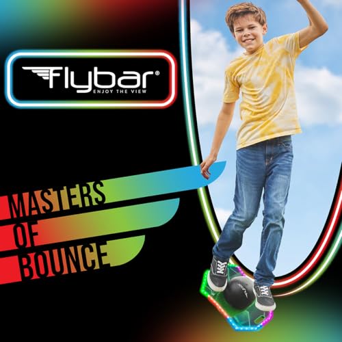 Flybar Pogo Trick Ball for Kids – Balance Bounce Board with Anti-Slip Deck – Pump Included - Indoor & Outdoor Toys for Boy...