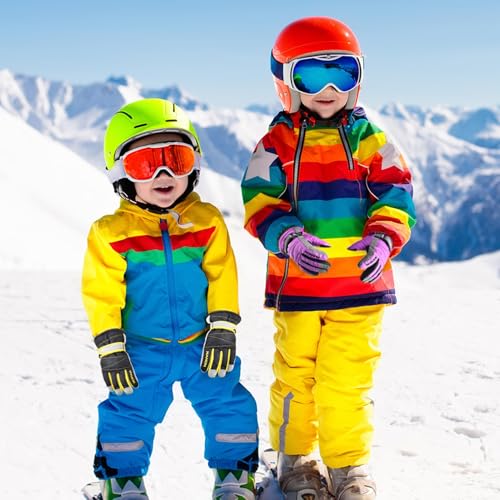 Azarxis Kids Children Ski Gloves Winter Snow Gloves Waterproof Winter Warm Glove for Snowboarding, Sledding