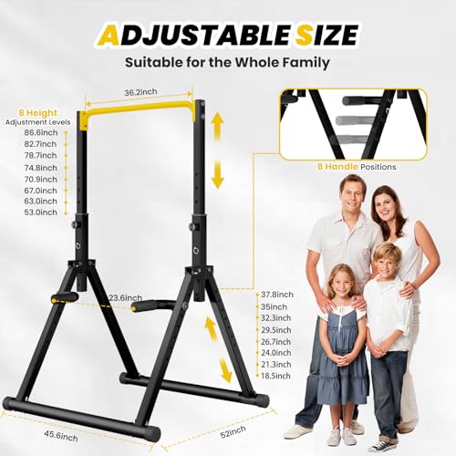 DOBESTS Power Tower Pull Up Bar Free Standing, Adjustable Foldable Pull Up Station, Home Gym Strength Training Equipment 7...