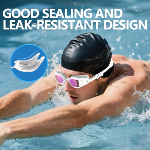 Whale Swimming Goggles Polarized Swim Goggles UV400 Anti-fog Suitable for Adults and Teenagers