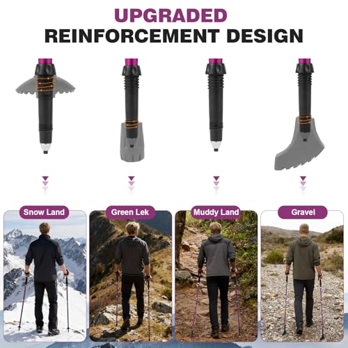COVACURE Hiking Poles - Aluminum Alloy 7075 Trekking Poles Collapsible with Telescopic,Lightweight & Foldable Collapsible ...