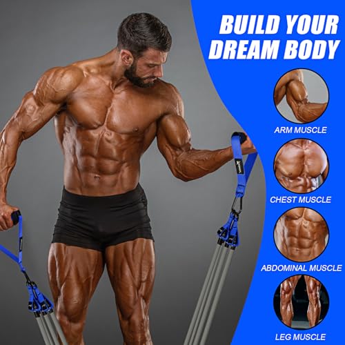 WOQQW Heavy Resistance Bands for Working Out, 350lbs/450lbs Exercise Bands with Handles, Workout Bands Set for Men, Fitnes...