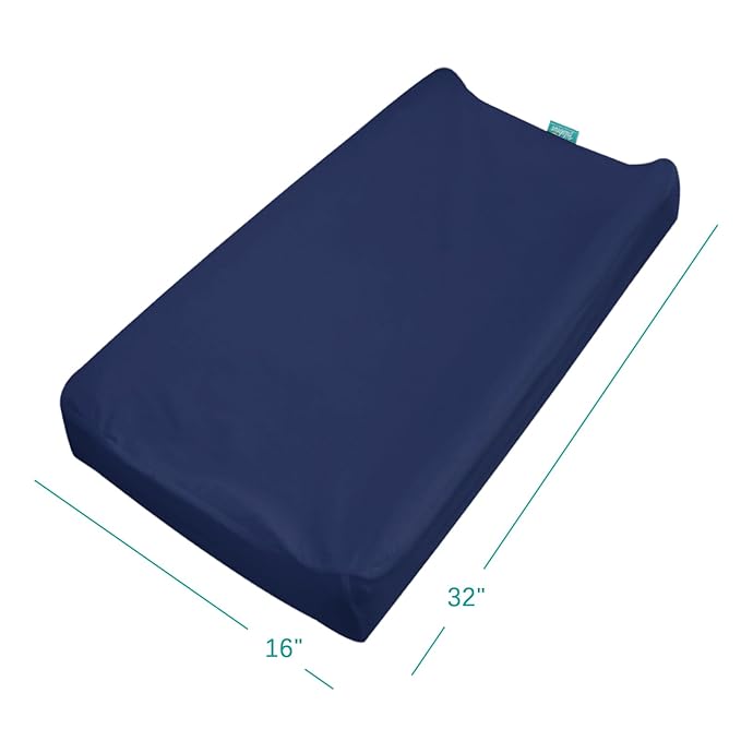 Changing Pad Cover Waterproof, 2 Pack Diaper Change Table Sheets for Baby Boys Girls, Fitted Cradle Sheets for 32"x16" Contoured Pad, Breathable & Ultra Soft, Navy