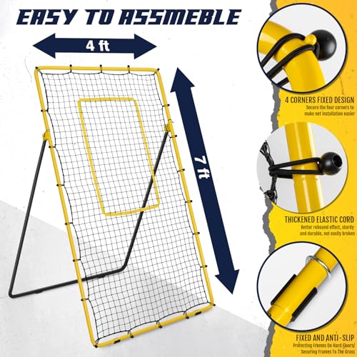 Newbyinn Volleyball Rebounder Net, Volleyball Training Equipment, Bounce Back Net for Volley Ball Practice with 5 Adjustab...