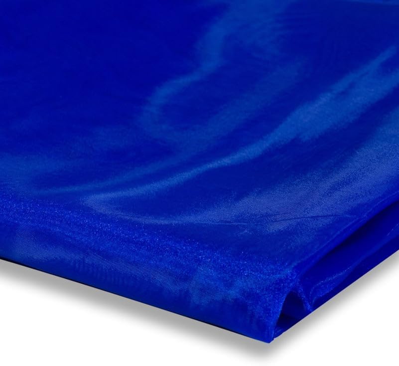 Fynite Royal Blue Organza Fabric by The Yard | 2 Yard Long | 44" Wide | Bridal Soft Sheer Organza Tulle for DIY Wedding Dress Fashion Craft Decorations
