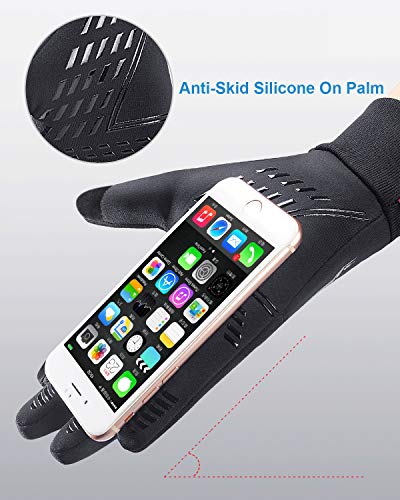 anqier Winter Gloves, Windproof Warm Touchscreen Gloves Men Women for Cycling Running Outdoor Activities