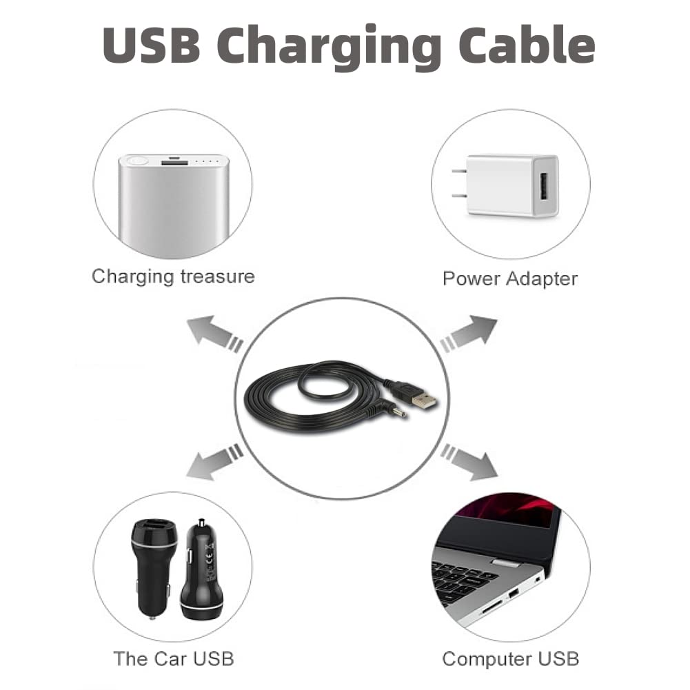Qjin USB Charging Cable for ASM1007 EVO ASM1020 White Noise Machine, 2 Pcs