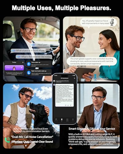 MNVOEQ Smart Glasses with Camera 4K, Video Recording.Bluetooth for Men & Women -Hands-Free Recording Glasses with Audio, A...