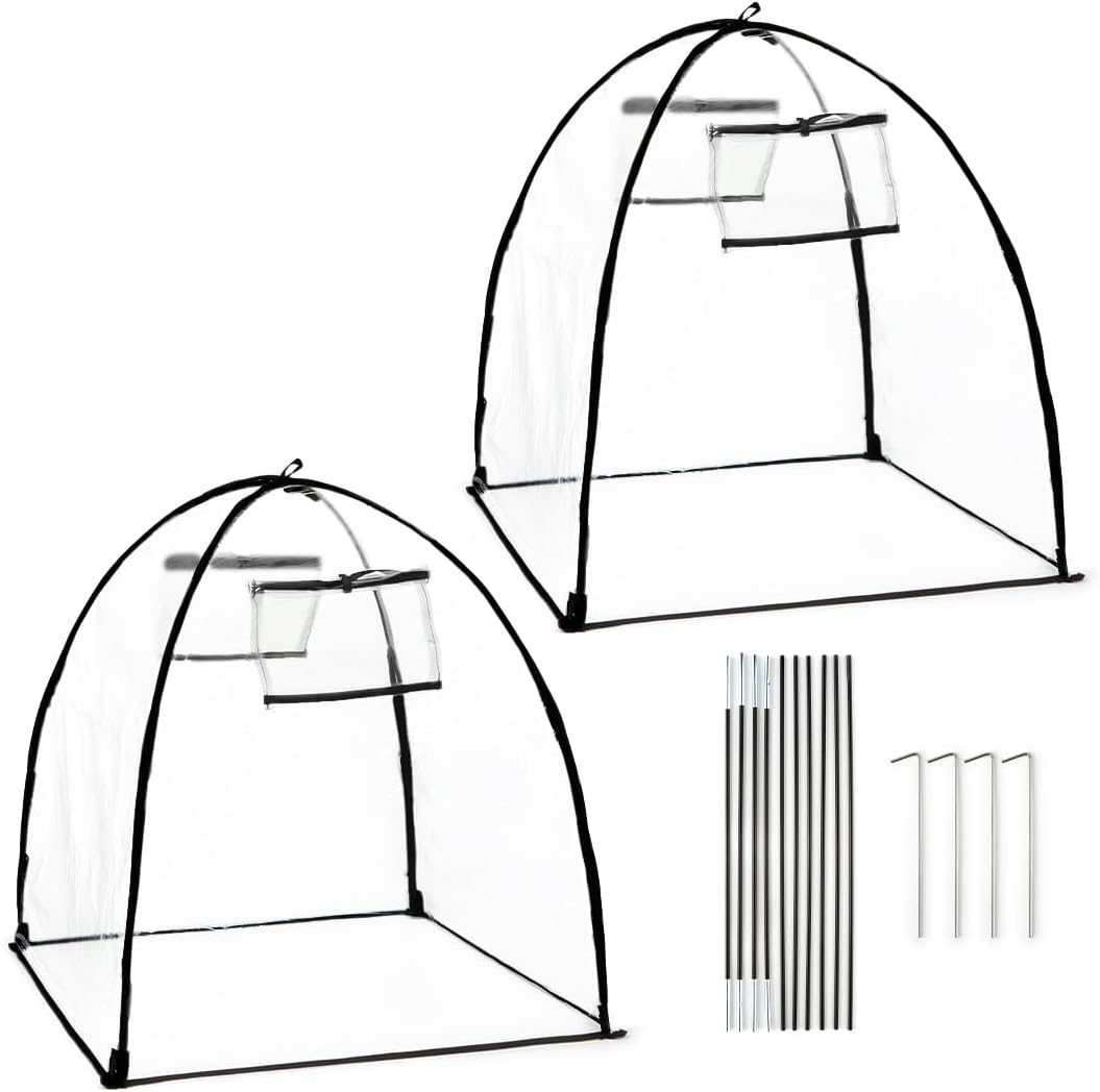 Plant Covers Freeze Protection, Outdoor Garden Frost Cover, Plant Covers from Animals, garden cloches for plants, Reusable Shrub Small Greenhouse, Potted Fruit Pest Protector Large(Transparent,2-Pack)