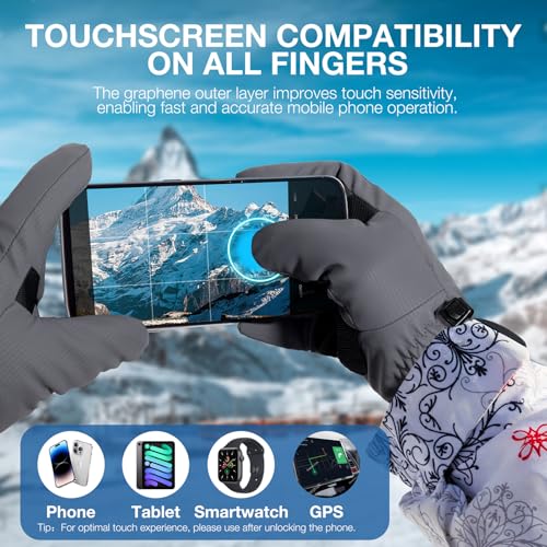 SIMARI Winter Waterproof Warm Gloves Women Men with Touchscreen Fingers, Ski Snow Windproof for Cold Weather Thermal, for ...
