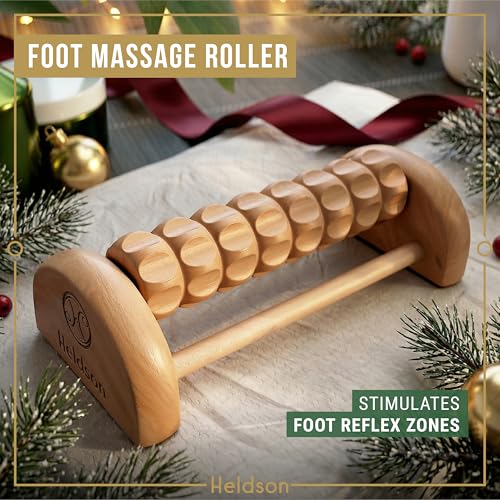 HELDSON® Wooden Therapy Massage Tools [6 Pieces] - Wood Rollers for Body Sculpting - Lymphatic Drainage Massager - Celluli...
