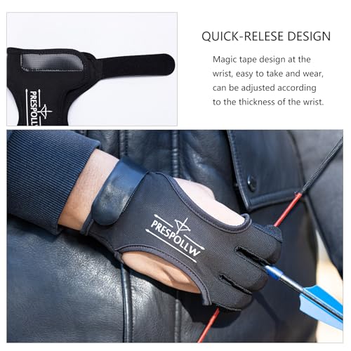 Prespollw Archery Glove Three-Finger Guard – Protective Shooting Glove for Men & Women, Ideal for Recurve & Compound Bow H...
