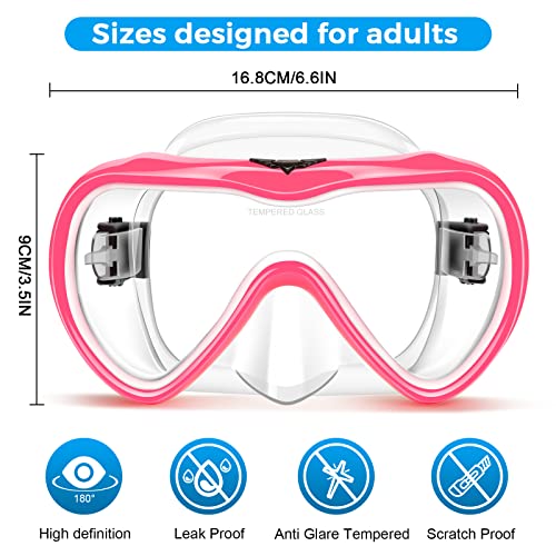 Supertrip Adult Swim Goggles, 2 Pack Snorkel Diving Mask with Nose Cover, Tempered Glass Scuba Swim Mask Snorkeling for Ad...