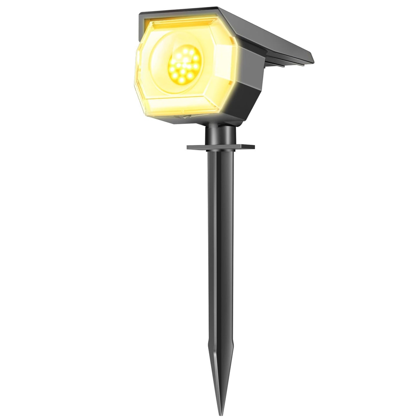 Peasur 1 Pack Solar Spot Lights Outdoor  Solar Spotlights Outdoor Waterproof 2-In-1 Auto On/Off Landscape Lighting For Outside Yard Garden (Warm White)