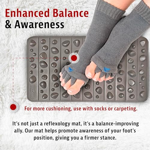 My Happy Feet Pebble Rock Mat - Therapeutic Rock Mat – Wellness Foot Mat for Natural Balance & Energized Living – Black, P...