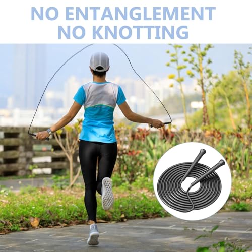 10 ft Speed Jump Rope with Handle, Adjustable Skipping Rope for Men Women, 3 oz Ultra-light Professional Fitness Boxing Cr...