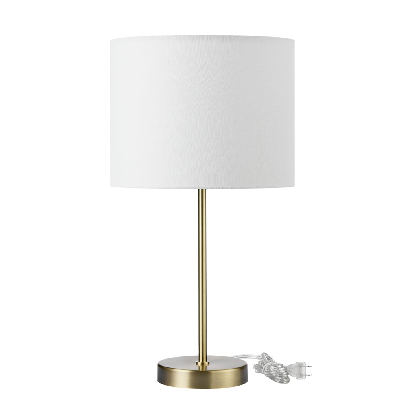 Globe Electric 67539 Versa 19 Table Lamp - Matte Gold, Metal With White Linen Shade, On/Off Switch