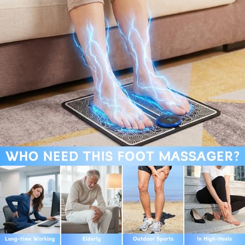 Foot Massage mat for Acupressure, with Remote Control, Leg and Foot stimulating Massage mat, Improves and Promotes Muscle ...