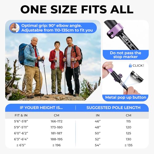 TANSTRIDER Collapsible Hiking Poles Folding Trekking Poles Walking Stick Lightweight Aluminum Hiking Gear with Metal Quick...