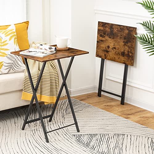 HOOBRO Folding TV Table, TV Tray, Stable Snack Table for Small Space, Portable Sofaside Desk, Easy Assembly and Storage, I...