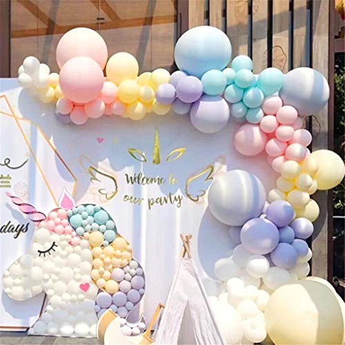 Rainbow Balloon Garland Arch Kit 171PCS Latex Balloon Pastel Balloon Garland Kit Macaron Colors 5,10,12,18 Inch Birthday B...
