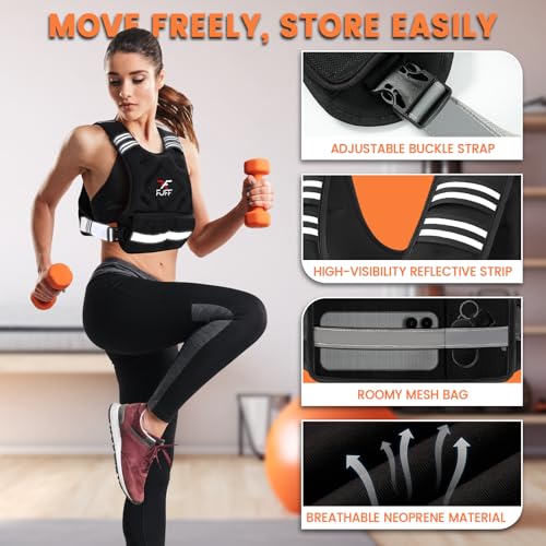 FUFF Weighted Vest Woman, 4-10/11-20/20-32 Lb Adjustable Weight Vest for Women Men, Female Strength Training Body Vest for...