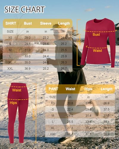 FULLSOFT Thermal Underwear for Women-Fleece Lined Long Johns Long Sleeve Shirt Legging Lounge Set Cold Weather Top Bottom