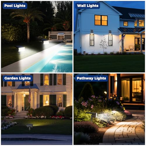 HGGH Solar Lights Outdoor Waterproof IP67, 60 LED 3 Lighting Modes Solar Spot Lights Outdoor for Yard Garden Pathway Lands...