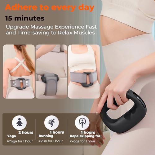 Xquyk Deep Tissue Percussion Muscle Massage Gun: with Heat, Adjustable Intensity and Speed, Super Quiet, USB-C Rechargeabl...