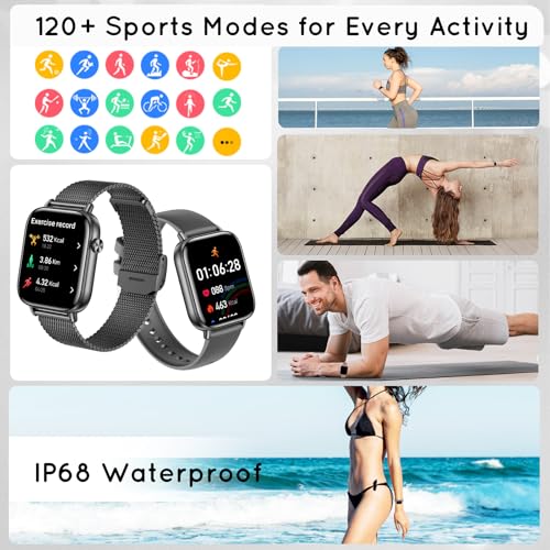 Smart Watch for Men Women (Answer/Make Calls) 1.83" HD 3 Bands Smartwatch Compatible Android iPhone Phones with Fitness St...