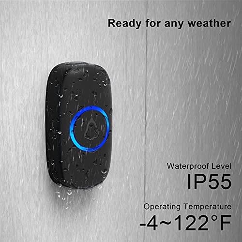 SECRUI Wireless Doorbell, Easy installation, Waterproof, Adjustable Volume, 58 Chimes, Colorful LED, 1000Ft Range, M520+F5...