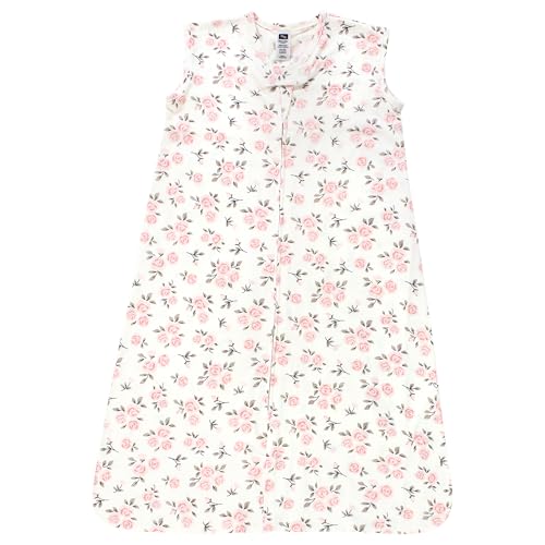 Hudson Baby Unisex Baby Cotton Sleeveless Wearable Sleeping Bag, Sack, Blanket, Neutral Pink Floral, 18-24 Months