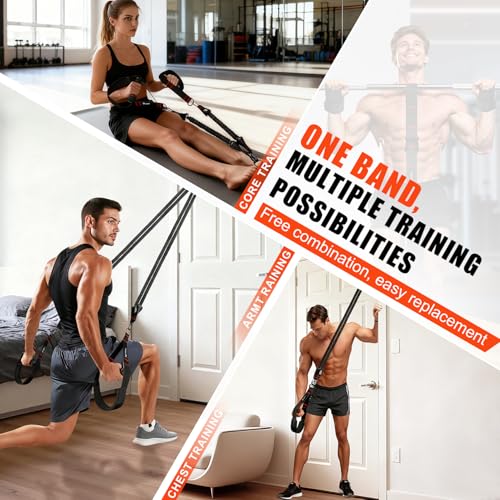 Pull Up Assistance Bands, Heavy Duty Resistance Bands with Handles, Exercise Band with Door Anchor, Adjustable Workout Ban...