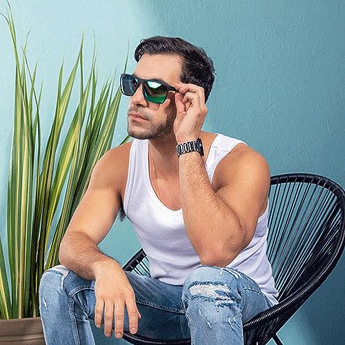 ZENOTTIC Polarized Sunglasses for Men Lightweight TR90 Frame UV400 Protection Square Sun Glasses