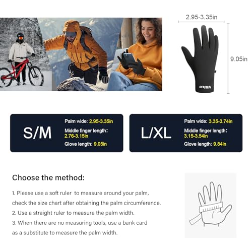 Touchscreen Running Gloves - Lightweight Thermal Anti-Slip Gloves with Portable Buckle for Outdoor Sports and Winter Activ...