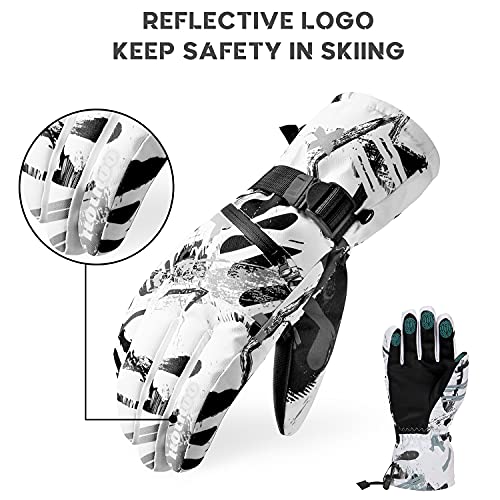 Hoihoo Ski Gloves - Waterproof Winter Snowboarding Gloves for Men & Women, Touchscreen Compatible, Warm Below -30F