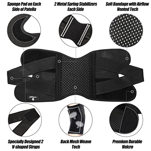 NEENCA Knee Brace for Knee Pain, Compression Knee Support with Air Mesh Fabric, Adjustable Knee Wrap with Side Stabilizer...