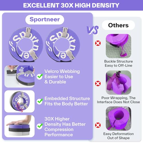 Foam Aquatic Cuffs Exercise Equipment: Sportneer Water Aerobics Float Ring with Adjustable Webbing Pool Exercise Workout S...