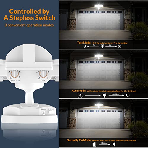 LEPOWER 1600LM LED Solar Security Lights Motion Outdoor, Motion Sensor Light, 5500K White Light, IP65 Waterproof Outdoor F...