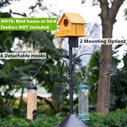 Garden Bird House Pole for Outdoor, BITNIN 92 Inch Heavy Duty Bird Feeder Pole Stand with Squirrel Proof Baffle 4 Shepherd...