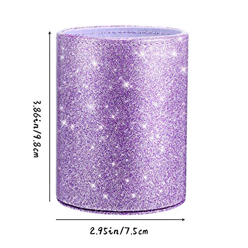 Outus PU Glitter Pen Holder Pencil Cup Shiny for Women Girls, Luxury Makeup Brush Holder Pu Leather Organizer Cup Gift for...