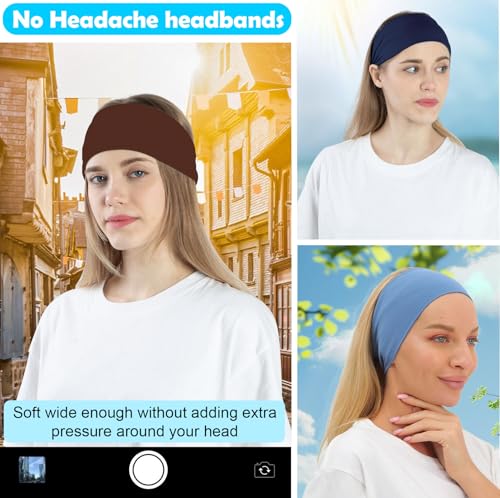 RITOPER Wide Headbands for Women Non Slip, Workout Yoga Running Womens Headband Boho Hair Bands for Women's Hair, Thick Sw...