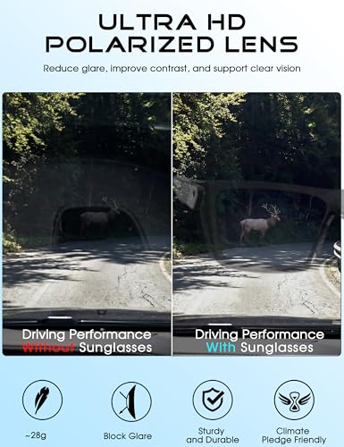ATTCL Sports Polarized Sunglasses for Men: Secure Anti-Slip Lightweight TR90 Square Frame UV Protection for Driving Fishing